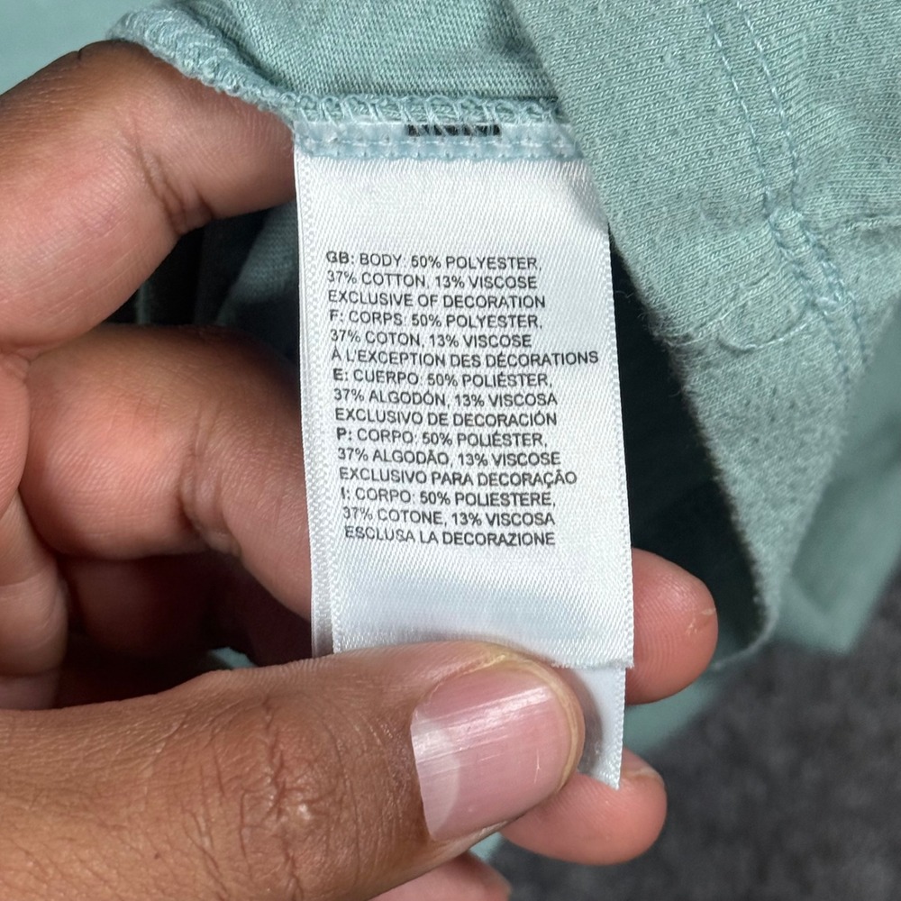 The North Face Mens XL Never Stop Exploring Hoodie Long Sleeve Tee Seafoam Green - Picture 5 of 8